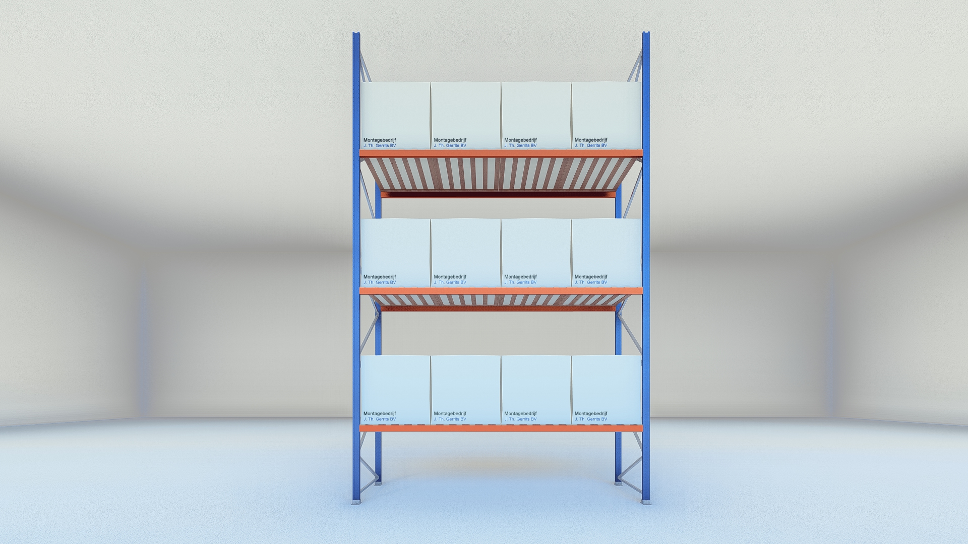 Stow palletstelling 6000mm x 1100mm x 3600mm | 3 niveaus | beginsectie | 2500 kg